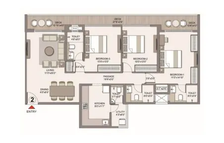 Chandak JB Nagar 3bhk floor plan