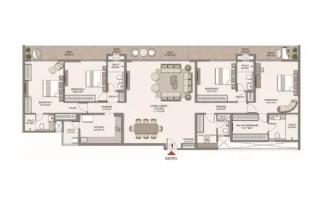 Chandak Sarvam JB Nagar 4bhk floor plan